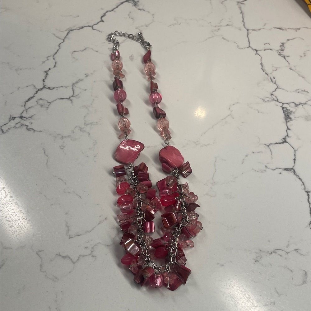 Elegant Pink Beaded Necklace